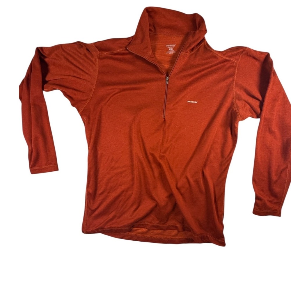 Patagonia Men's Capilene Midweight 1/4 Zip Pullover Rust Orange Large 44445